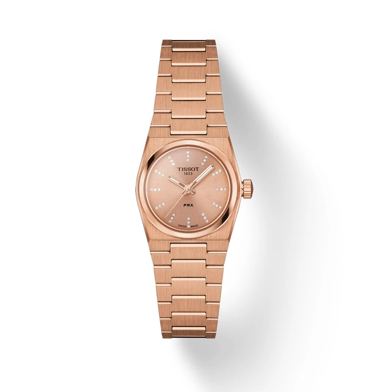Tissot PRX 25mm Diamond Accented Dial Carnation Gold Ladies Watch T1370103350600