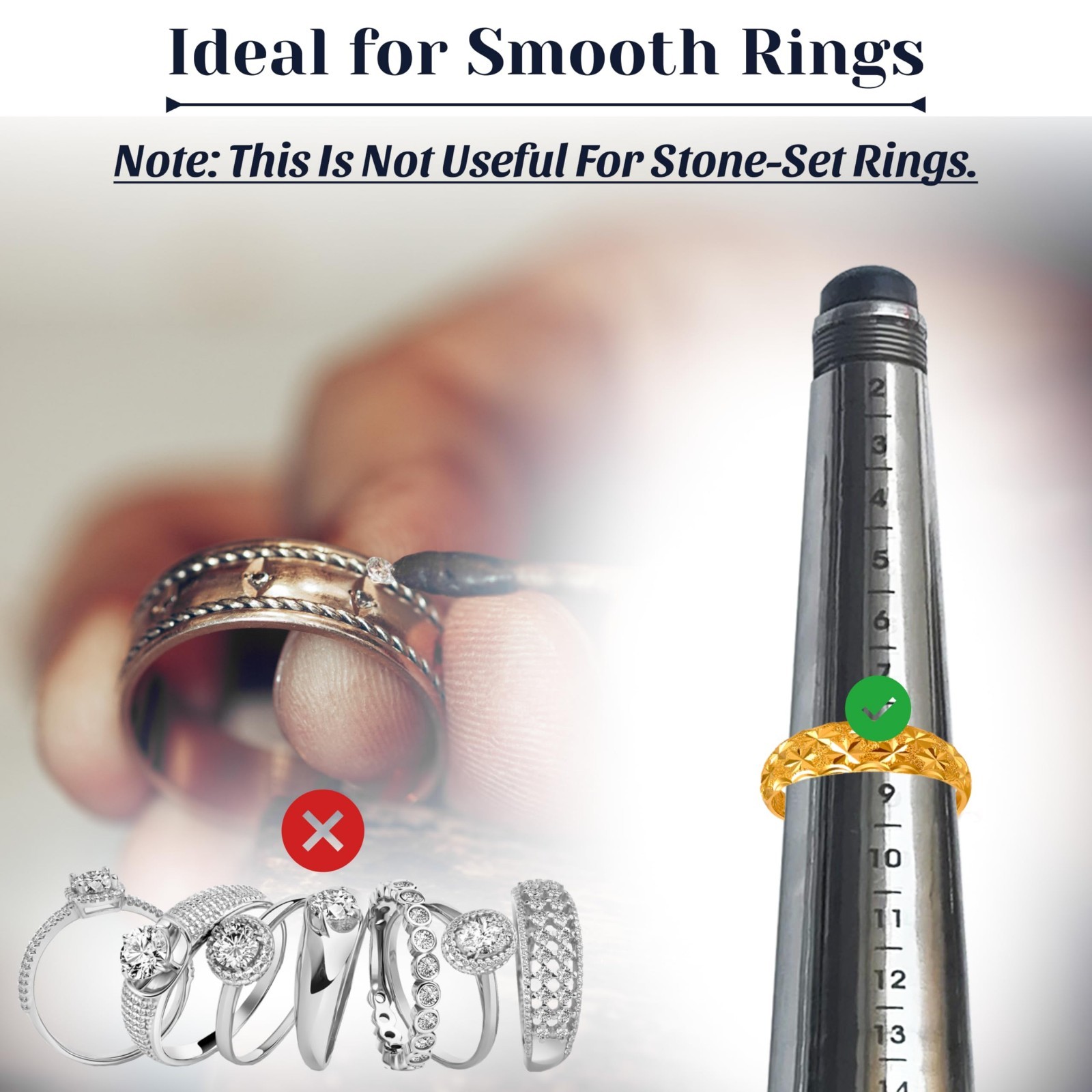 Manual Ring Stretcher & Adjuster Tool for Jewelry Making – Sizes 2-14, Expands M