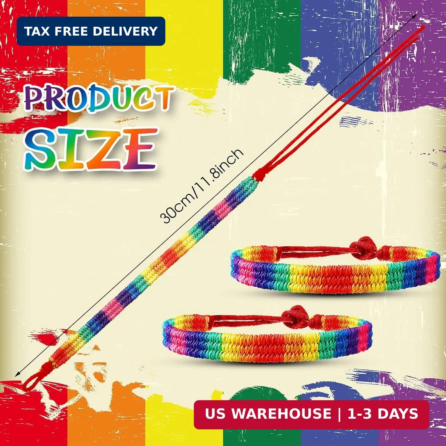 Kenning Rainbow LGBT Pride Bracelet Handmade Braided Friendship String Bracelet