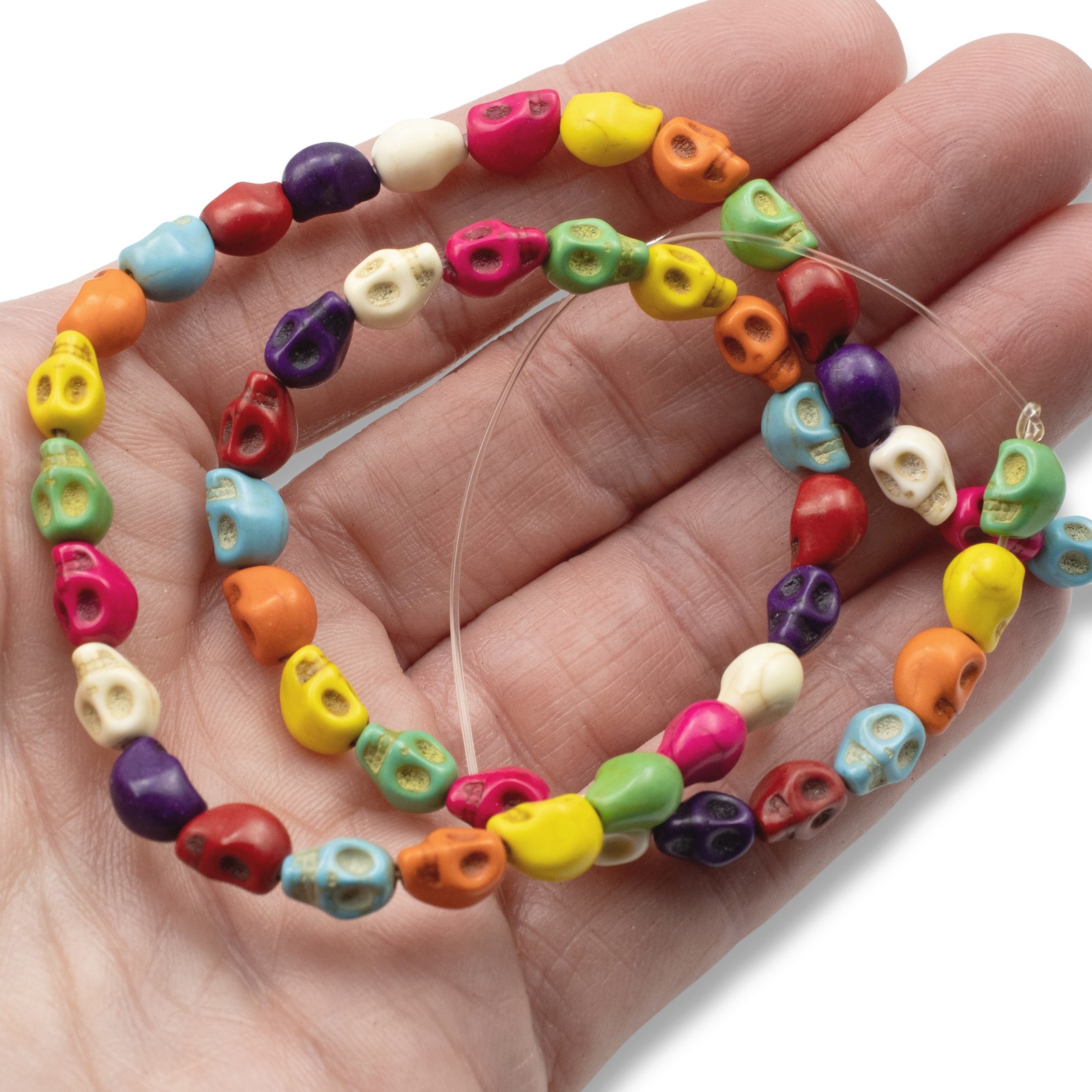 Colorful Mini Skull Stone Beads – DIY Halloween Jewelry & Day of the Dead Crafts