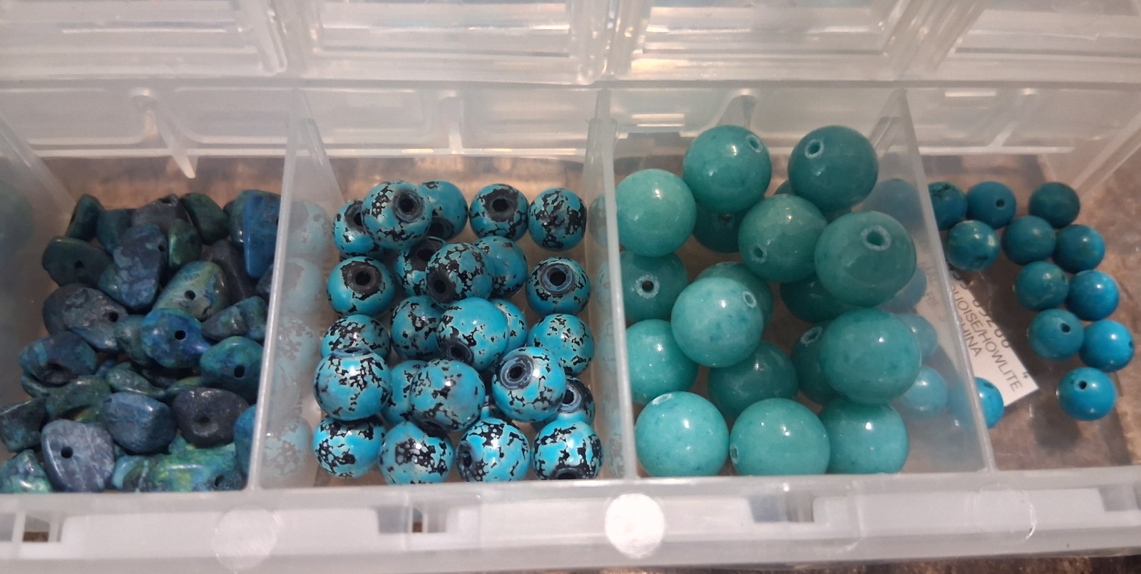 Turquoise/Howlite Stone Bead Lot Blue/Green/brown Polished. Western Style & Case
