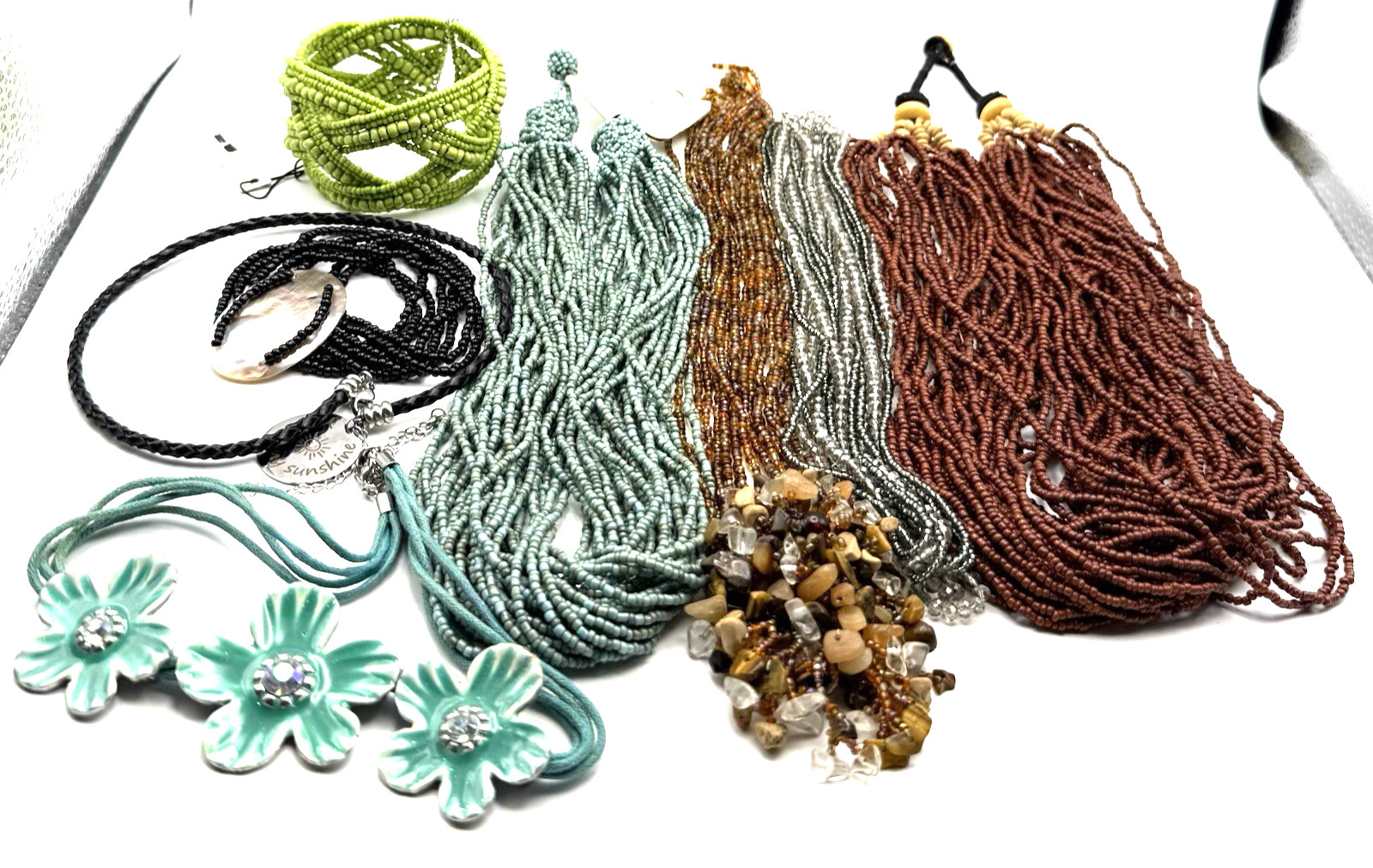 1 lb. Seed Bead Boho Jewelry Lot ~ Bali Style Indonesia 2 pieces NWT