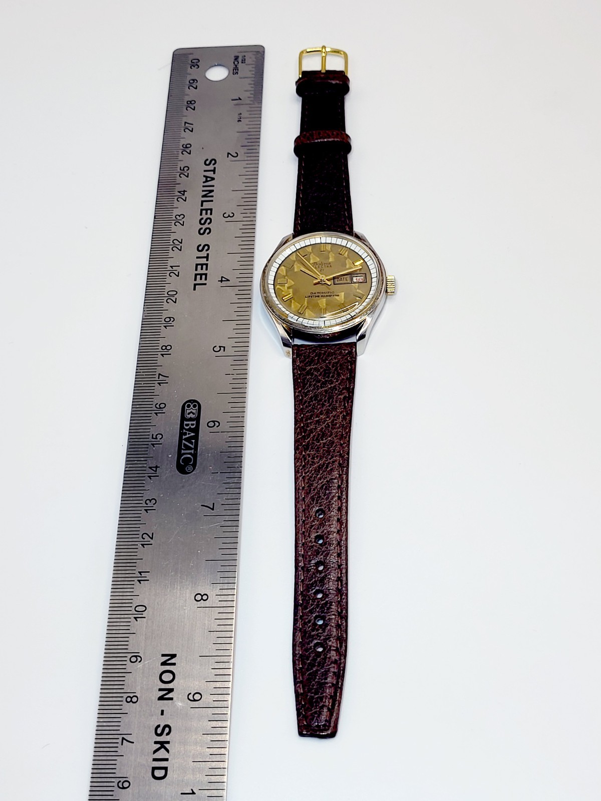Bolivia Electra 21 Datomatic Men’s Watch 37mm Sunburst Dial Vintage Mechanical