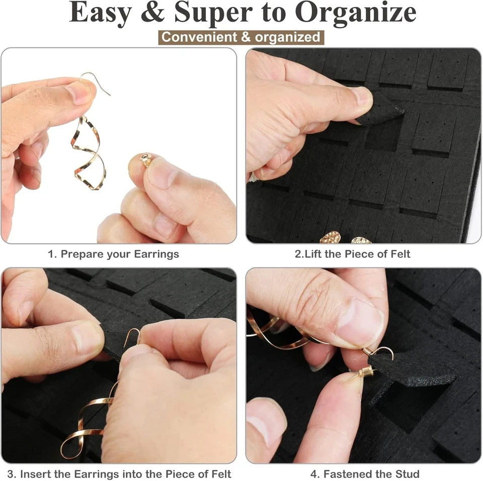 Hanging Earrings Organizer & Holder – 20 Hooks, Holds up to 300 Pairs, Compact D