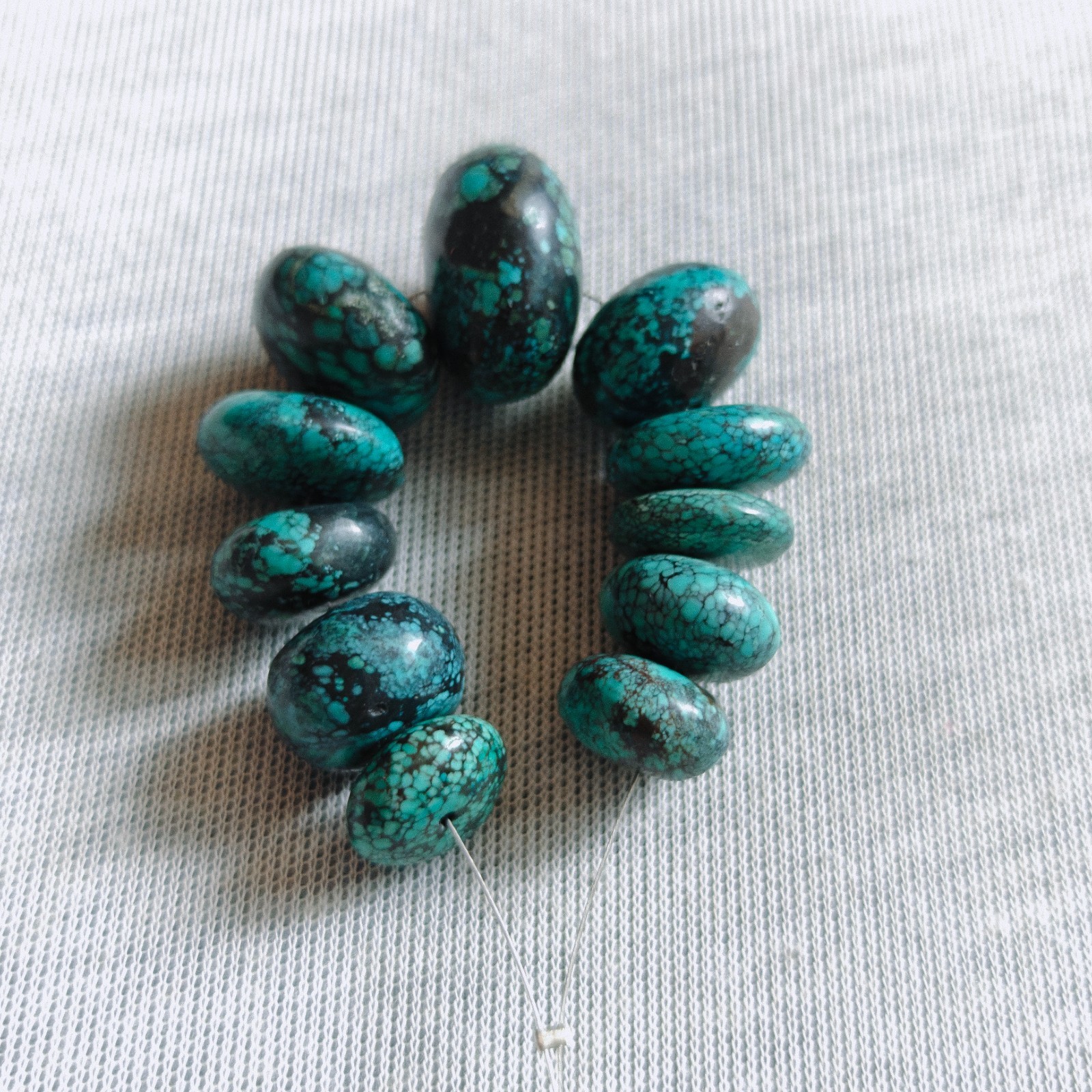 Natural Tibet Turquoise Rondelle Beads Genuine Gemstone for Jewelry Making
