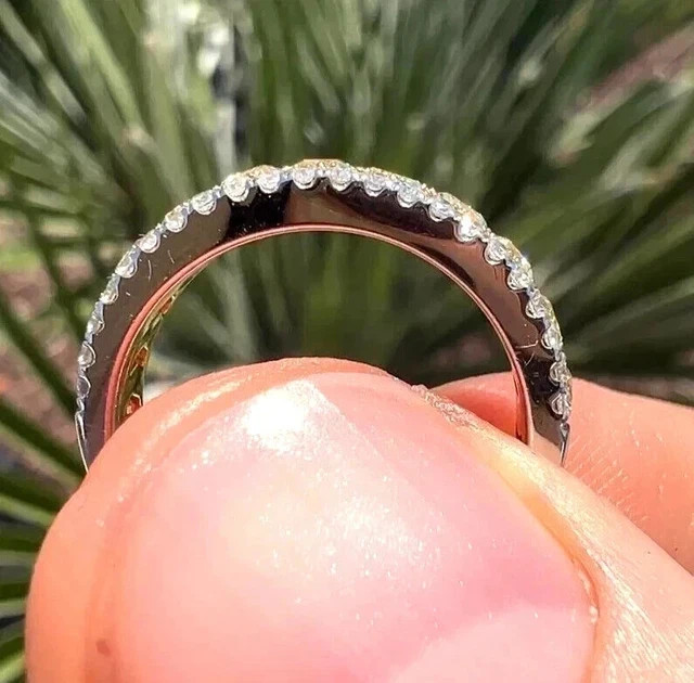 3.00Ct Cushion Cut Lab Created Citrine Eternity Band Ring 14K White Gold Plated