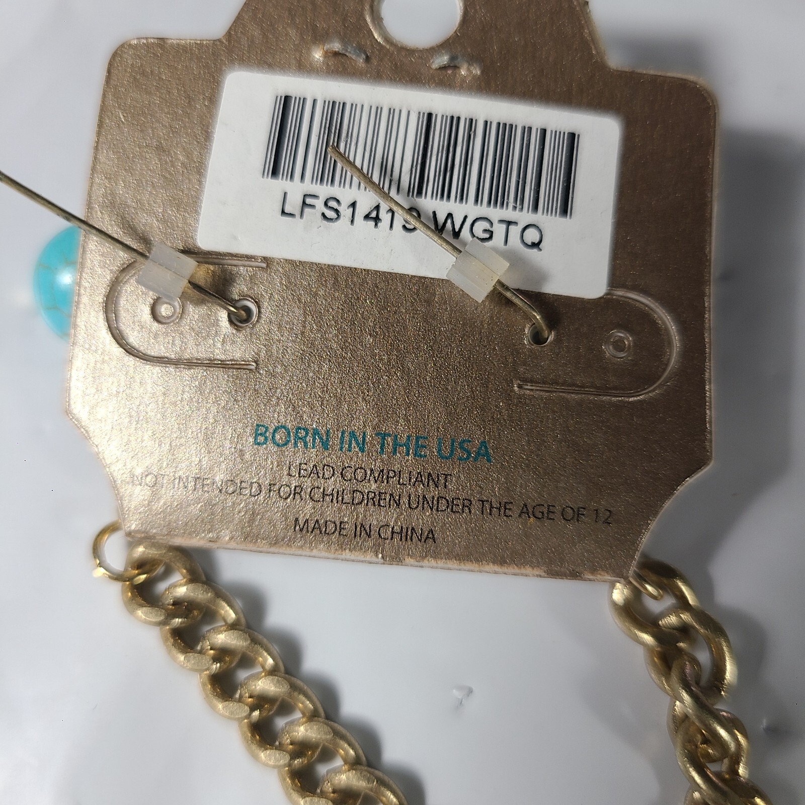 Mia Inspirations Kim Min Sun Turquoise 2 Crosses Pendant Necklace & Earring Set
