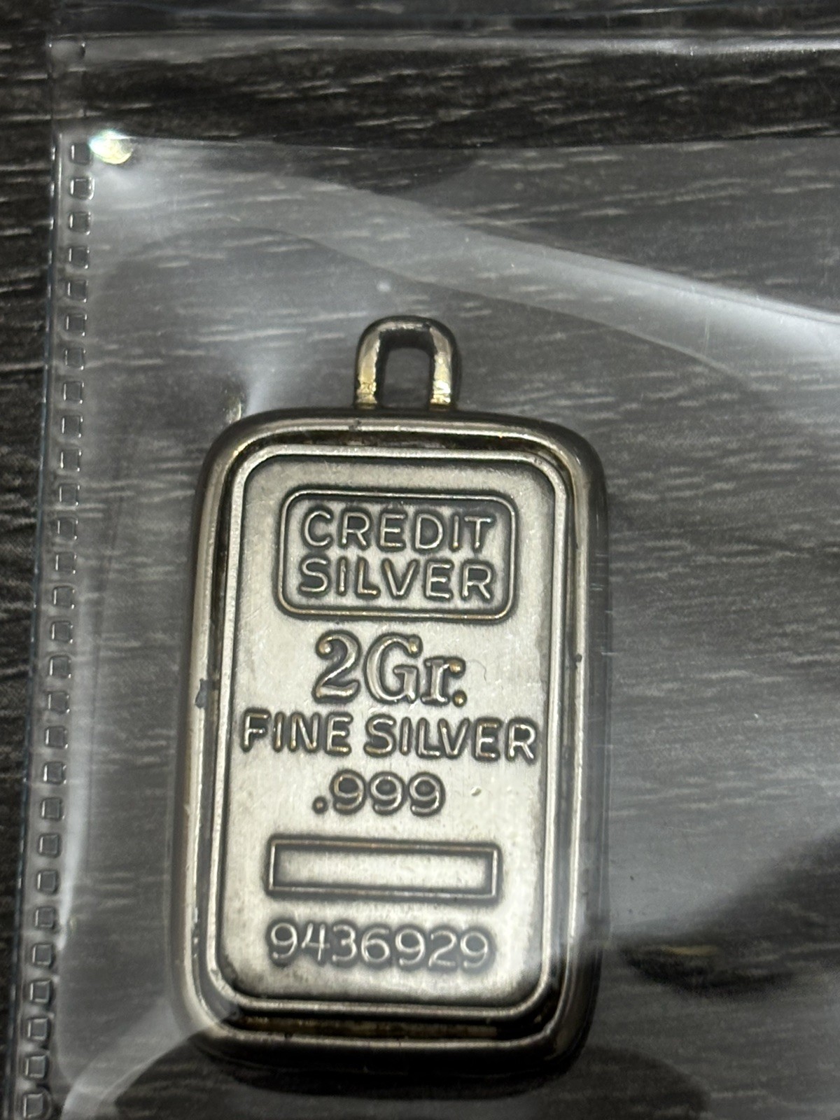 2 Gram .999 Fine Silver Rectangle Bar Pendant – Credit Silver – Simmons