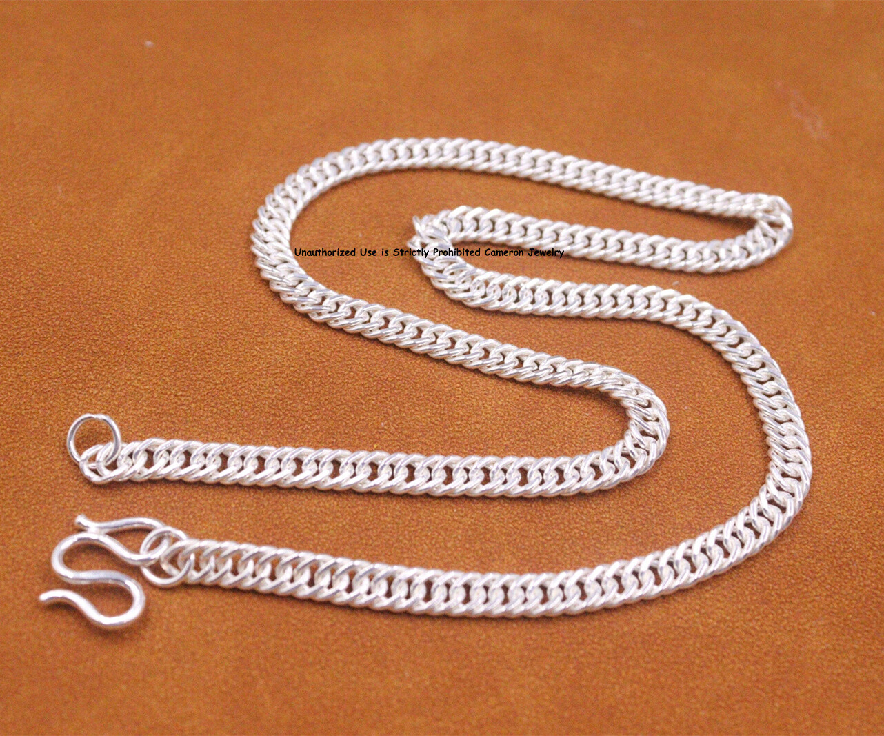 Pure S999 Fine Silver 999 Chain 5.8mm Cuban Curb Link Necklace 25-26g 18inch