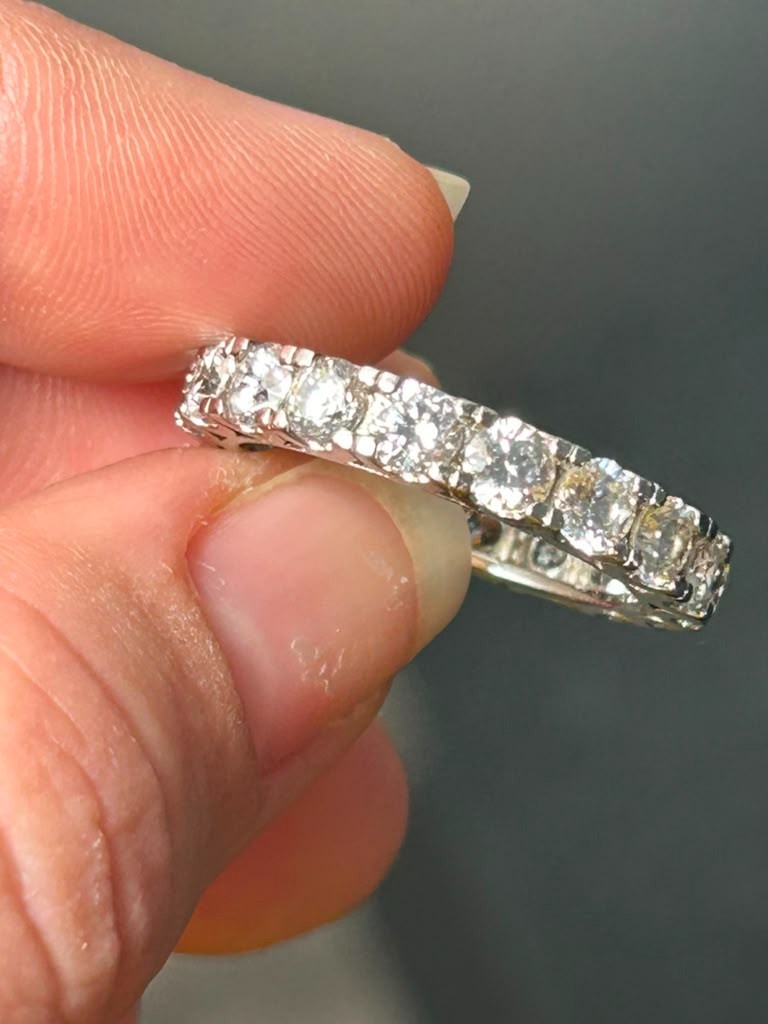 925 Sterling Silver Cubic Zirconia CZ Eternity Band Ring Stacking – ALE Hallmark