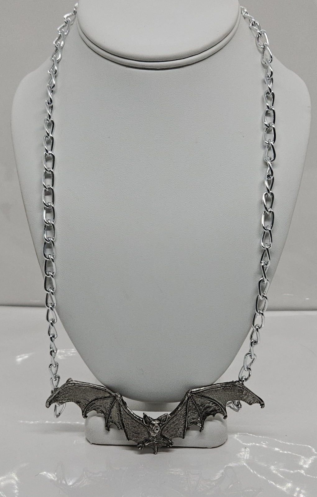 Vintage Bat Pendant Necklace Gothic The Alchemy Carta 1992 England 24″