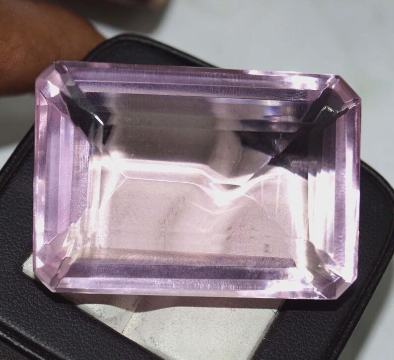 98.65 Ct Natural Pink Topaz Emerald Cut Jewelry Making Loose Gemstone