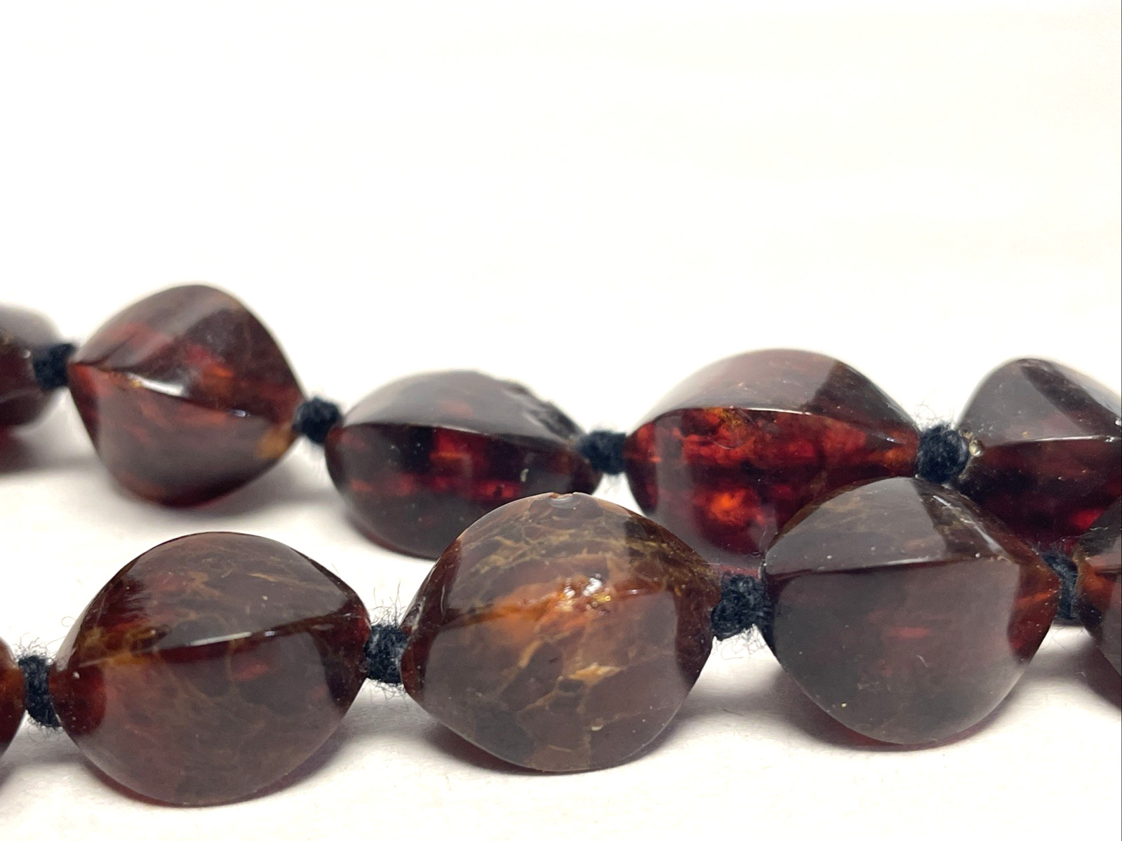 Vintage Natural Baltic Amber Necklace Rich Cognac Freeform Beads 30″ 75.73g