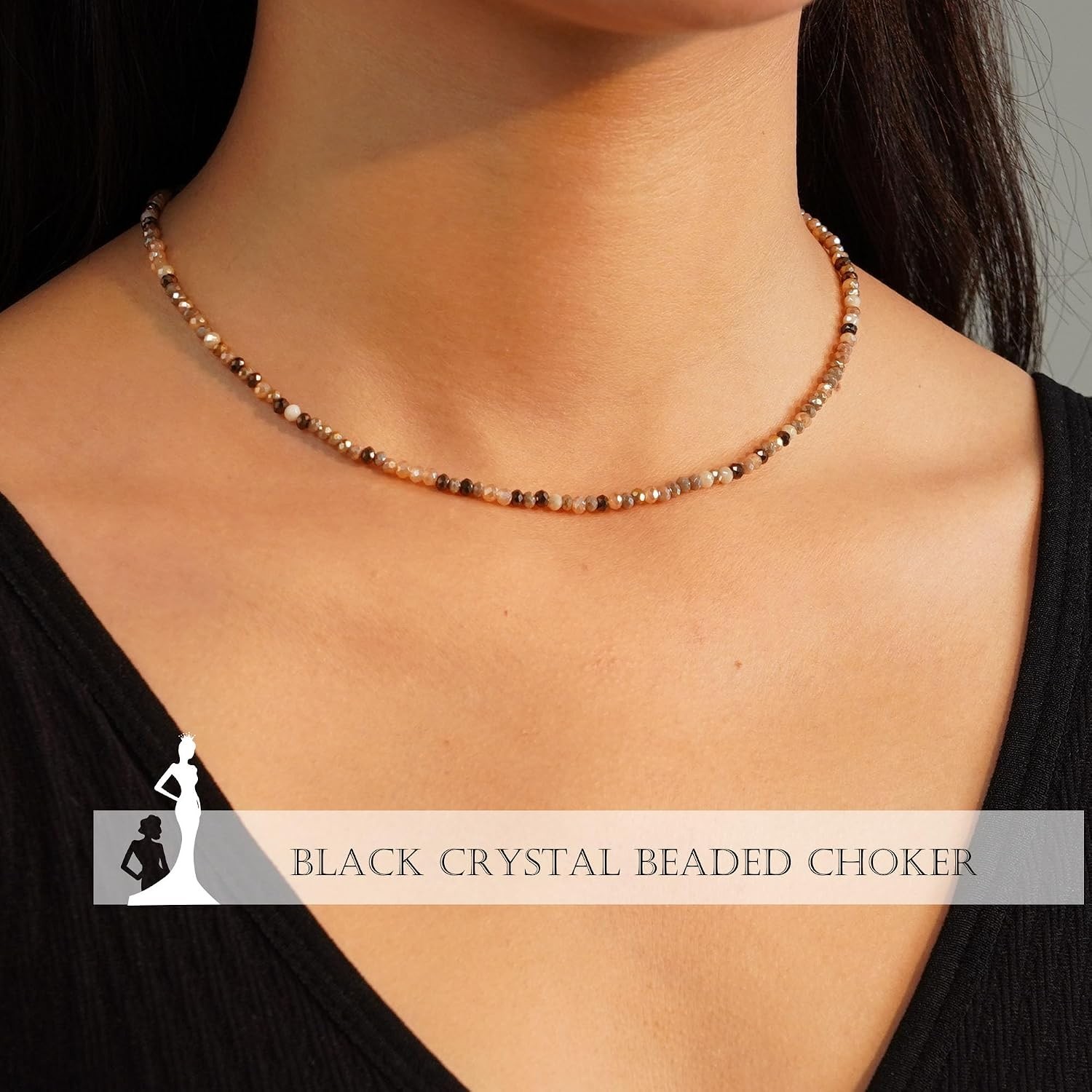 Handmade Colorful Crystal Beaded Choker Necklace – Dainty & Unique Jewelry
