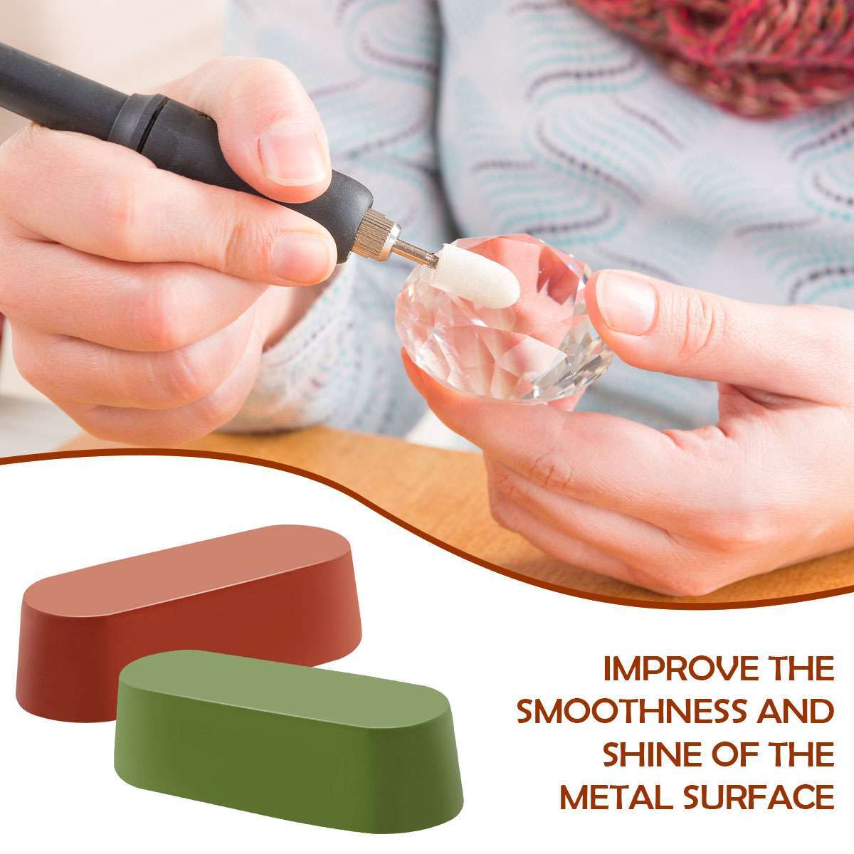 6pcs Metal Polishing Compound Emery Buffing Polish Rouge Paste Aluminum Steel US