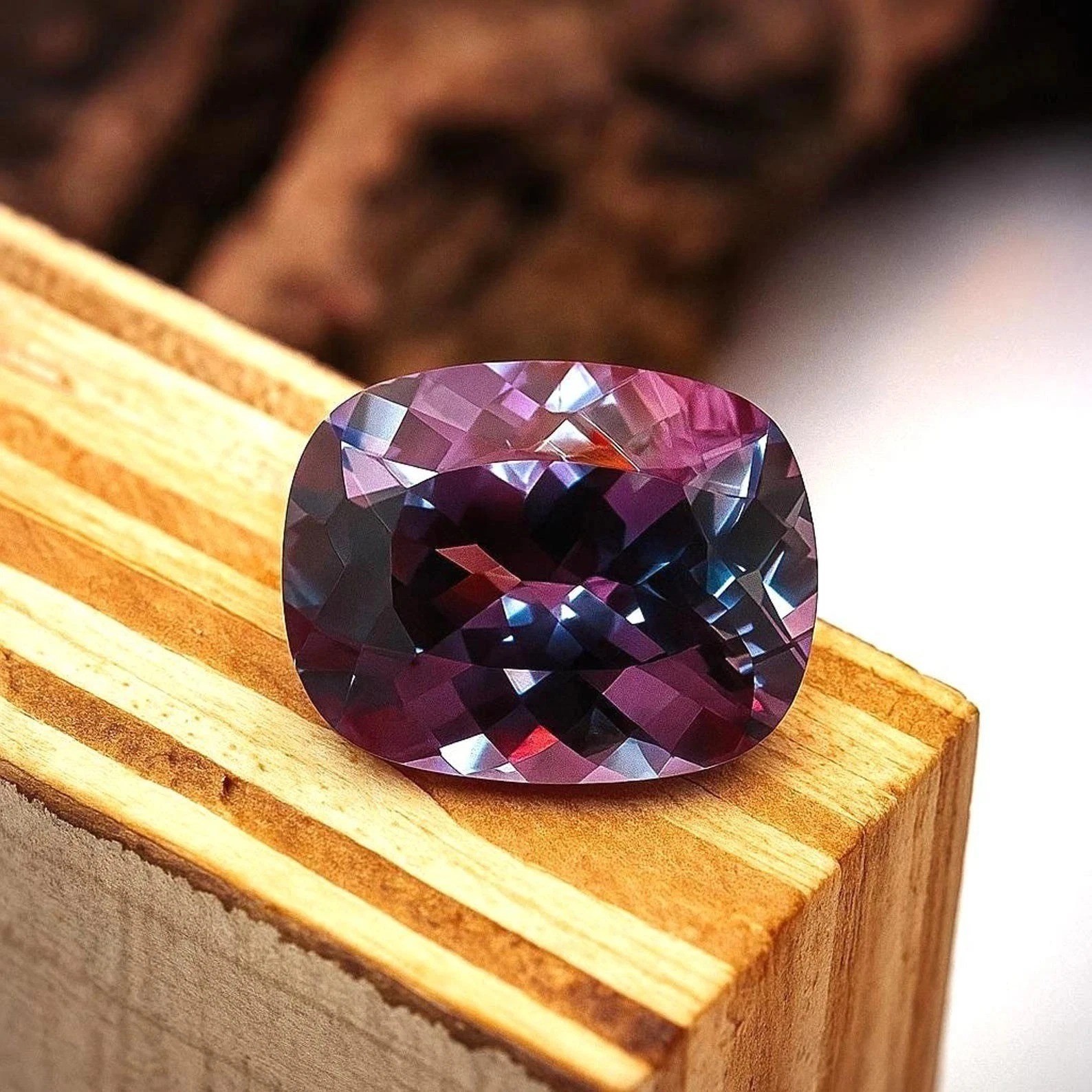 9.42 Ct Natural Alexandrite Cushion Cut Color Change Certified Loose Gemstone