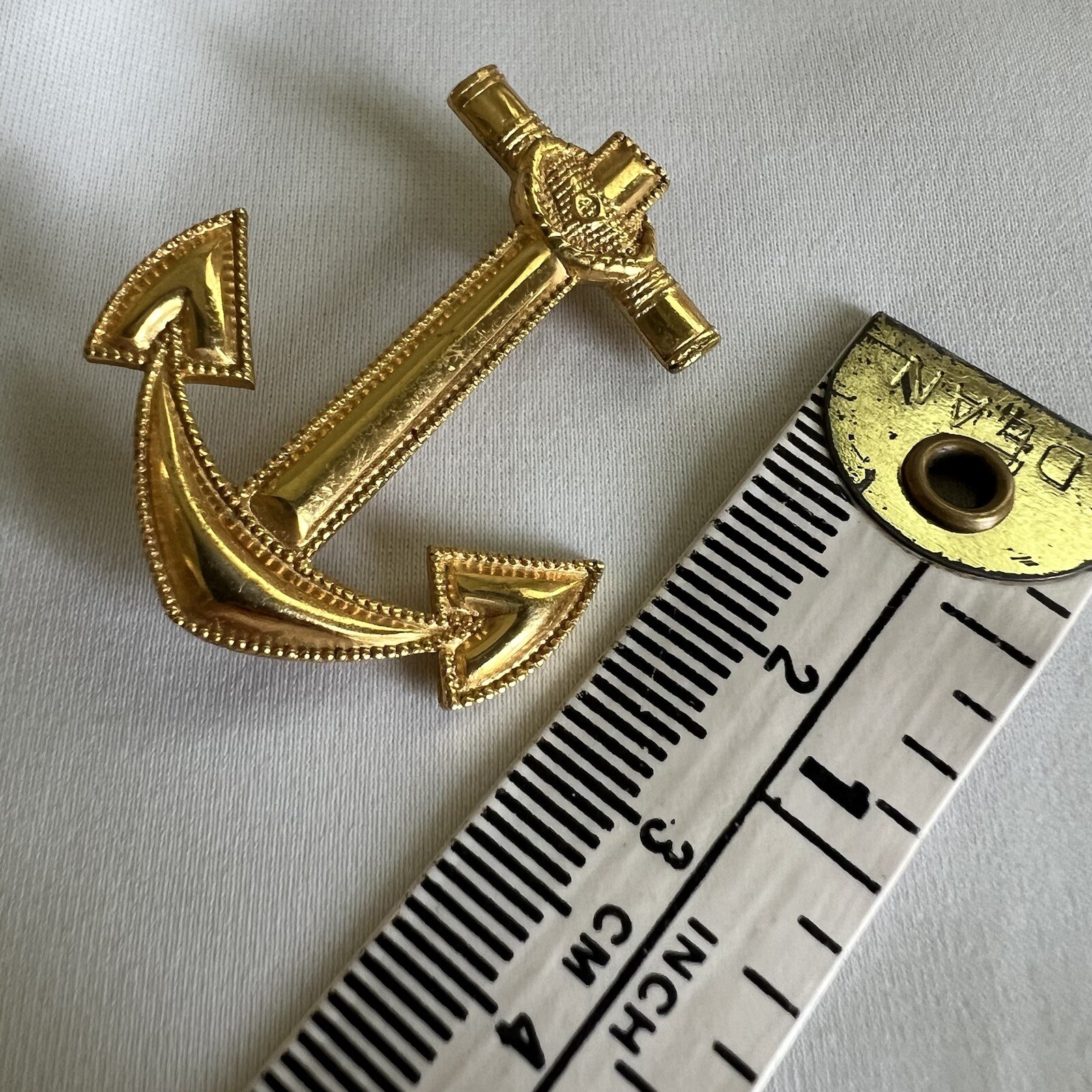 Vintage 10K Gold Filled Anchor Brooch Pin Nautical Sailor Military Emblem Vtg