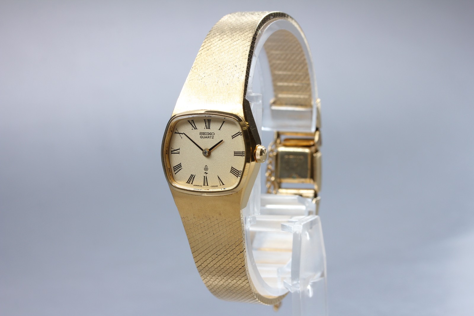 Vtg 1977 N MINT Seiko Bracelet 43-3120 Quartz Gold Hexagon Womens Watch JAPAN