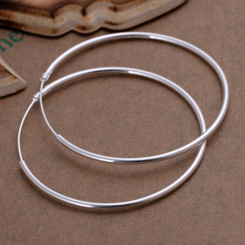 925 Sterling Silver Hoop Pierced Earrings L102