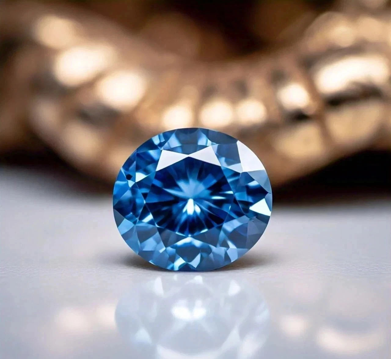 LAB GROWN 3CT BLUE DIAMOND ROUND CUT VVS1 CVD LOOSE CERTIFIED GEM