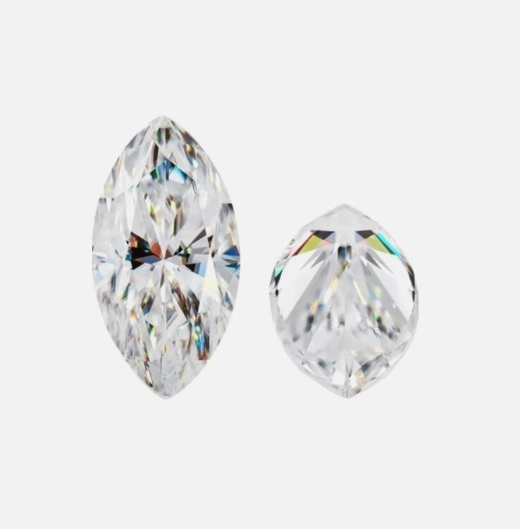 Certified Marquise Loose CVD Diamond 2 Ct Pair Lab-Grown 5 x 10 mm IF Clarity