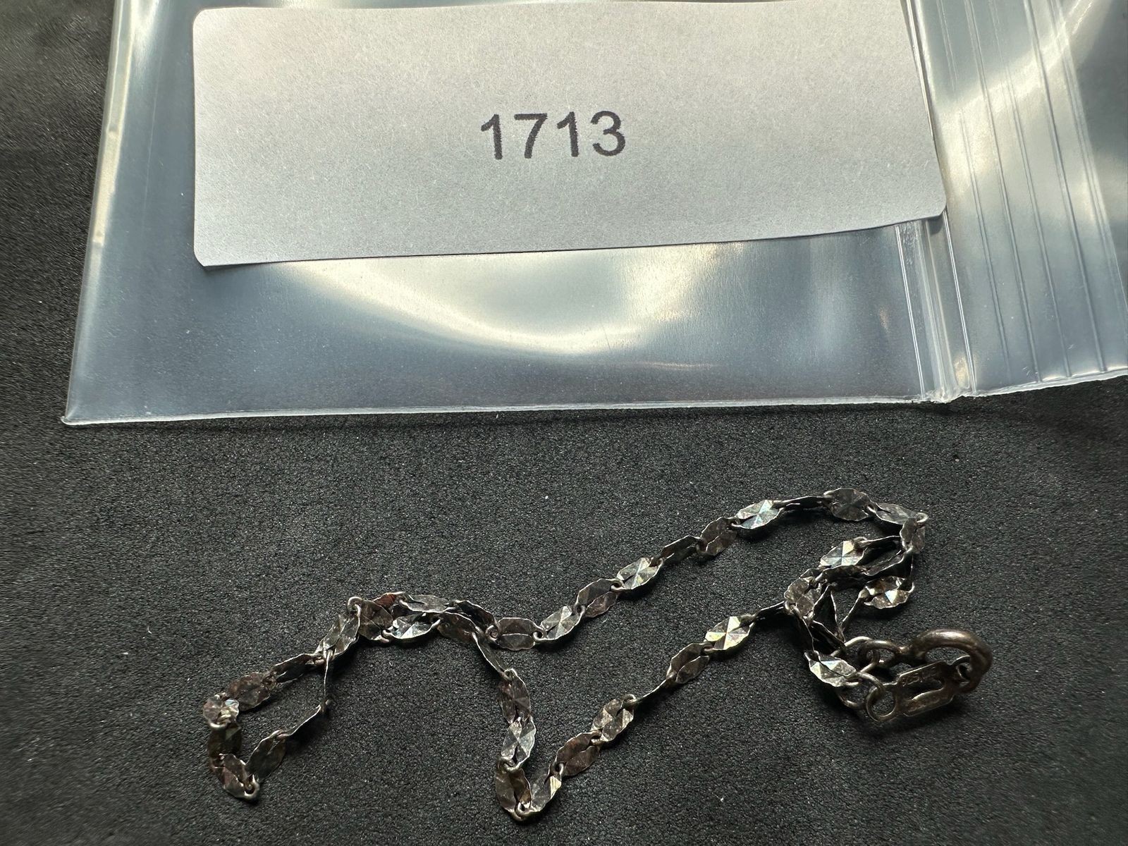 0.91g Vintage Sterling Silver 925 Textured Link Chain Bracelet 9 in M