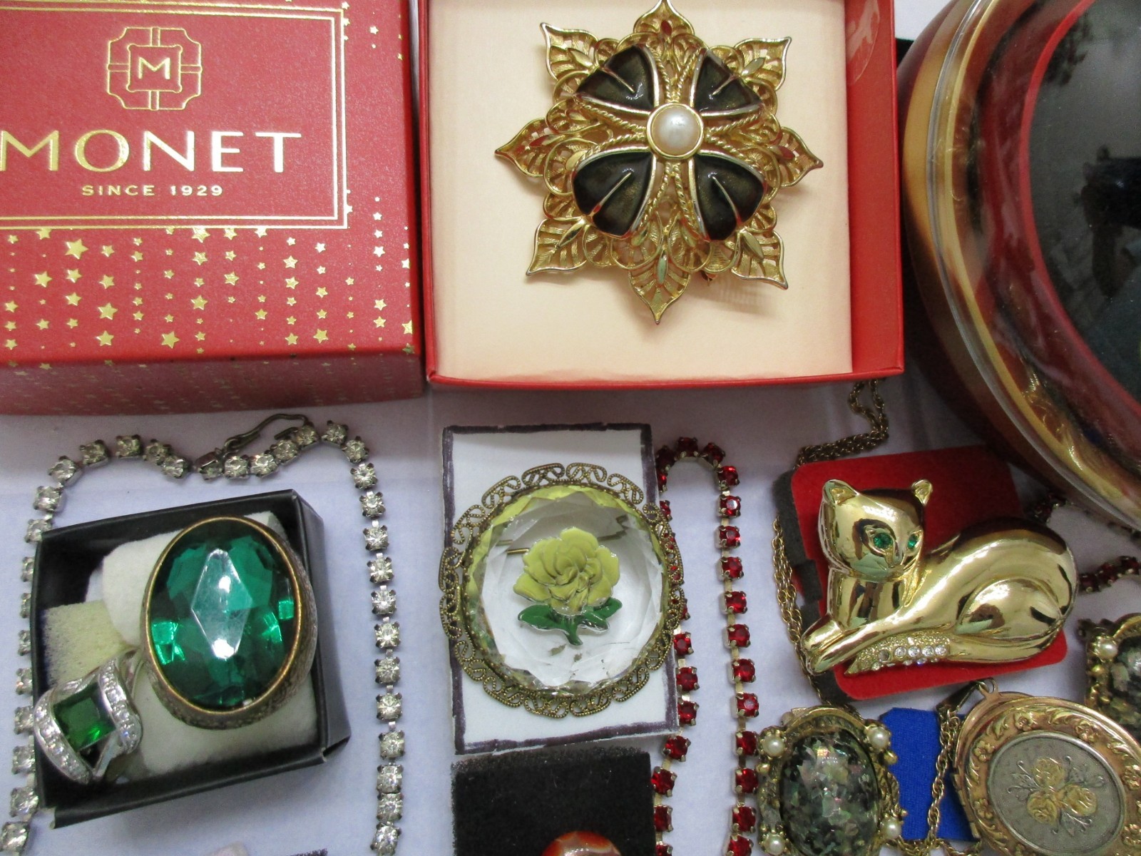 Vtg-Now Jewelry Lot Locket Cameo Heart Box AUSTRIA MONET PANDORA 925 +s/signed