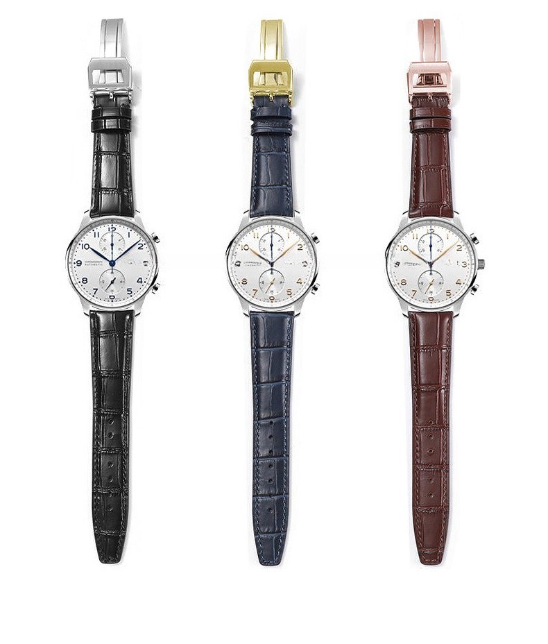 Quality Crocodile Grain Genuine Leather Watch Band Straps Mens 20mm 22mm for IWC