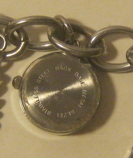 Vtg Travel Themed CHARM BRACELET w Watch PARIS Eifel Tower+ 5 Others NEW BATTERY