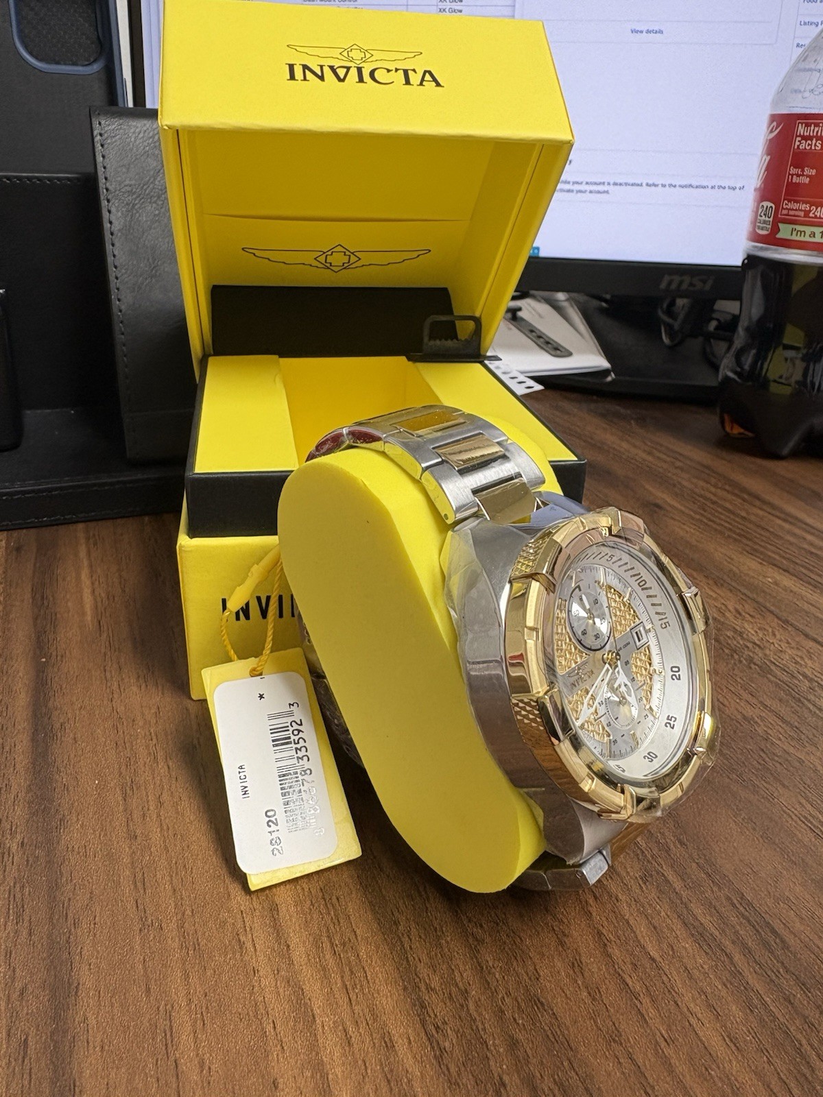 Invicta Aviator Falcon 28120 Men’s Gold & Steel Chronograph 50.5mm Quartz Watch