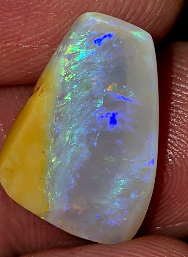 Australian Opal Rub 7.40 Carat Amazing Colors Red Green Orange Yellow Blue