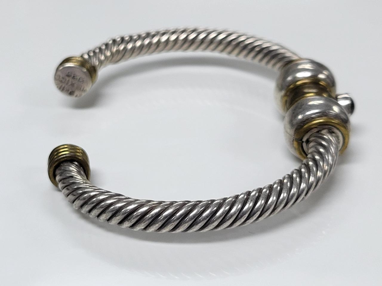 Taxco Sterling Silver And Brass Cuff Bracelet ~6-1/4″ ~ 47.7grams ~ 1-A330