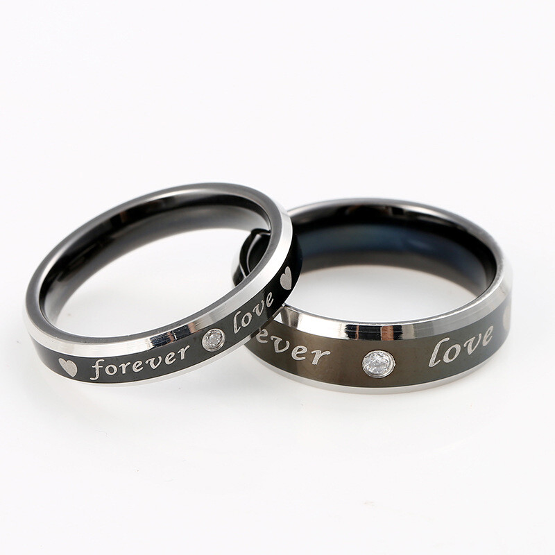 316L US Couple Ring Men/Women Forever Love Stainless Steel Wedding Engagement
