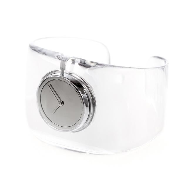 Issey Miyake O-Bold NYAS001 Clear Bangle Wrist Watch Unisex Transparent New Box