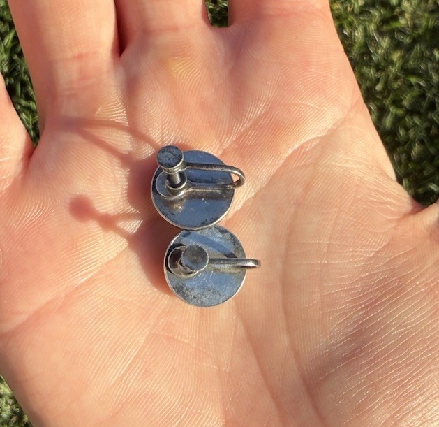 Vintage Native American Sterling Silver and Turquoise Screw Back Earrings