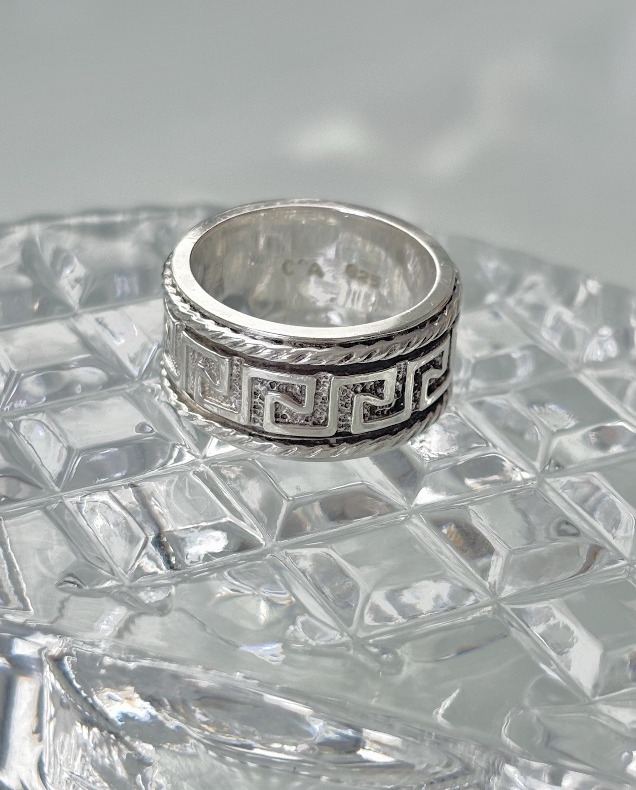 Chateau D’Argent Vintage Sterling Silver Greek 🏺 Key Statement Unisex Ring Sz7