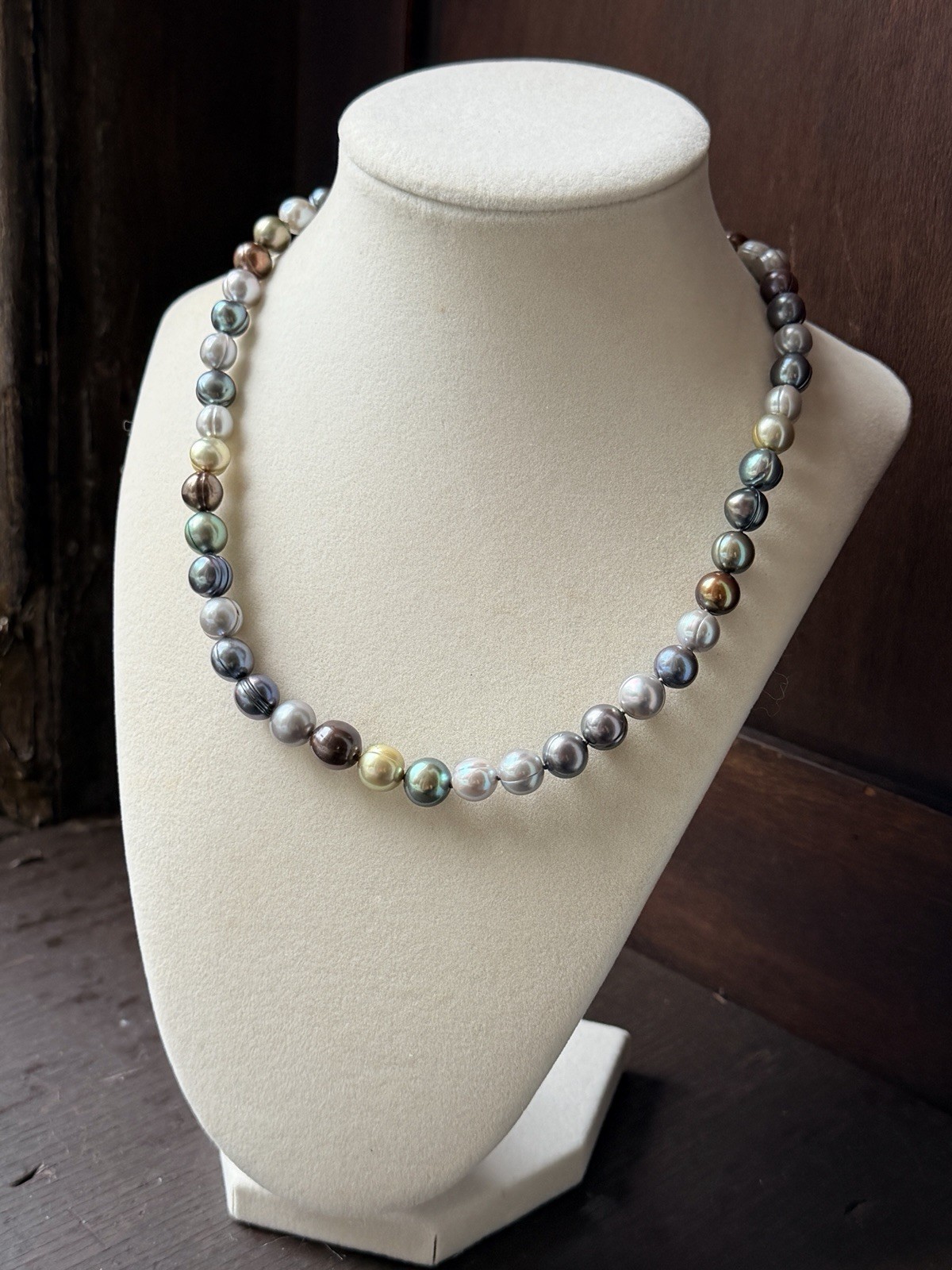 Genuine Multicolor Cultured Freshwater Pearl Necklace 925 Sterling Silver Clasp