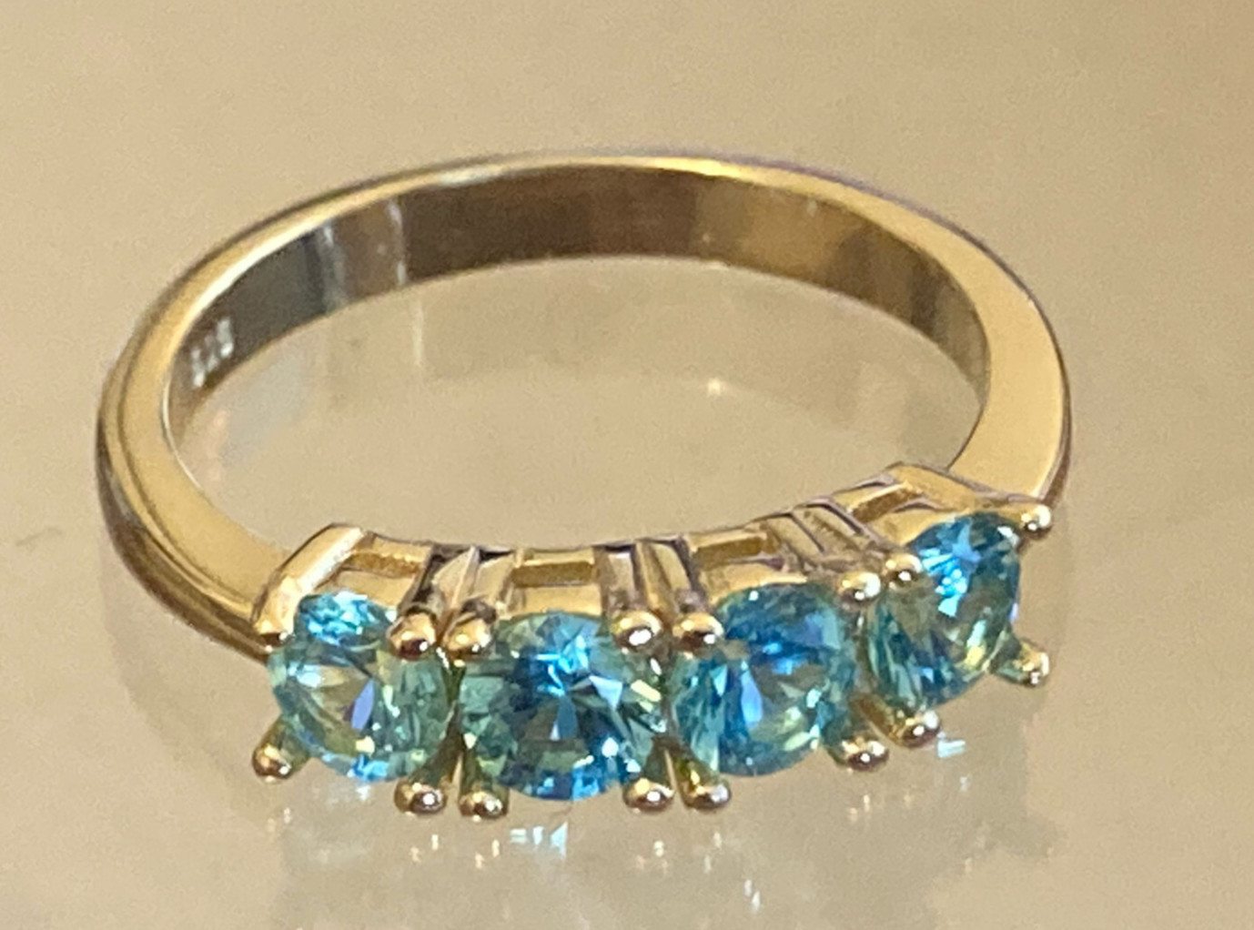 Moissanite Diamond Rings 14k Gold over Solid Silver 4x4mm Stones Sizes 6-10 US