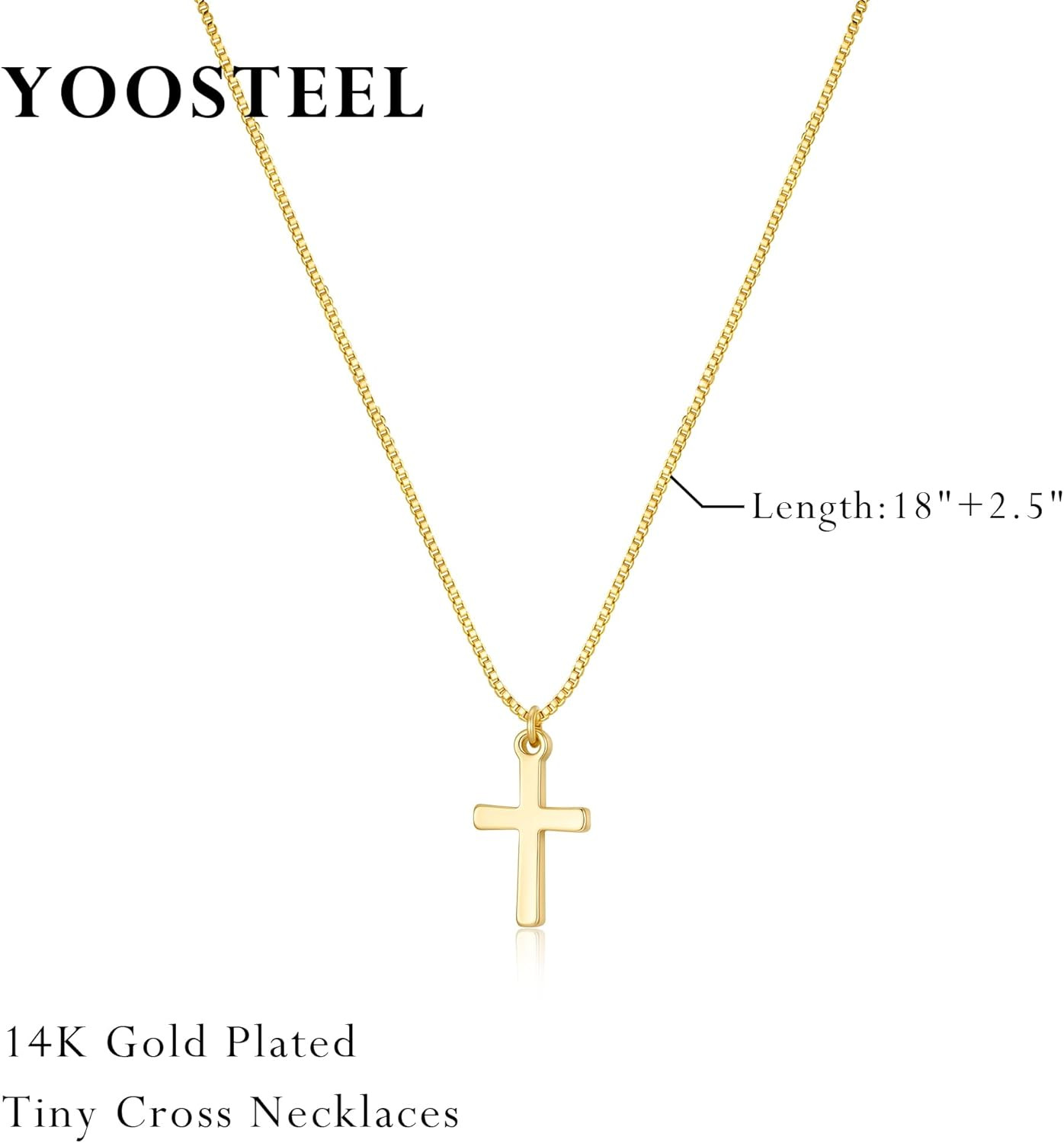 Cross Necklace for Women Teen Girls Kids,14K-Gold-Plated Necklaces | Dainty Cros