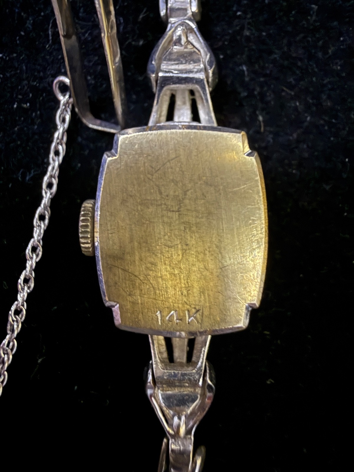 Antique Art Deco LYCEUM 14K White Gold Diamond Bracelet Watch Ladies Cocktail