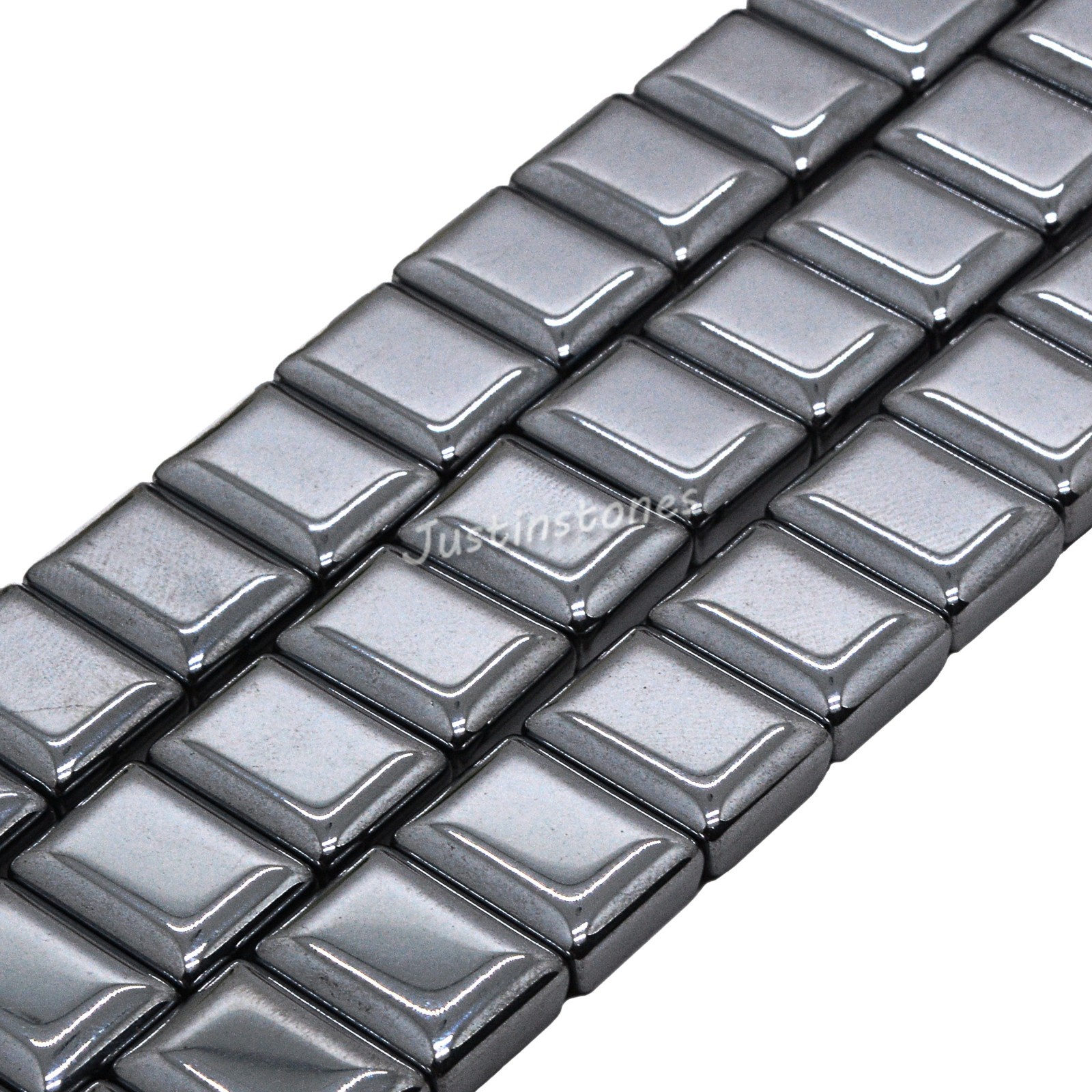 15mm Rectangle Loose Beads For Bracelet Watch Band 2 Holes Flat Jewelry DIY 8″
