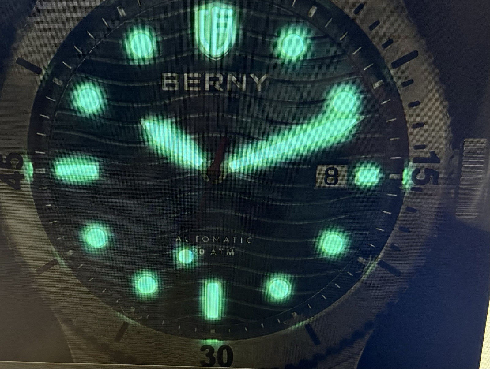 Berny Men’s Automatic Watch High Beat PT-5000 20ATM Green Dial
