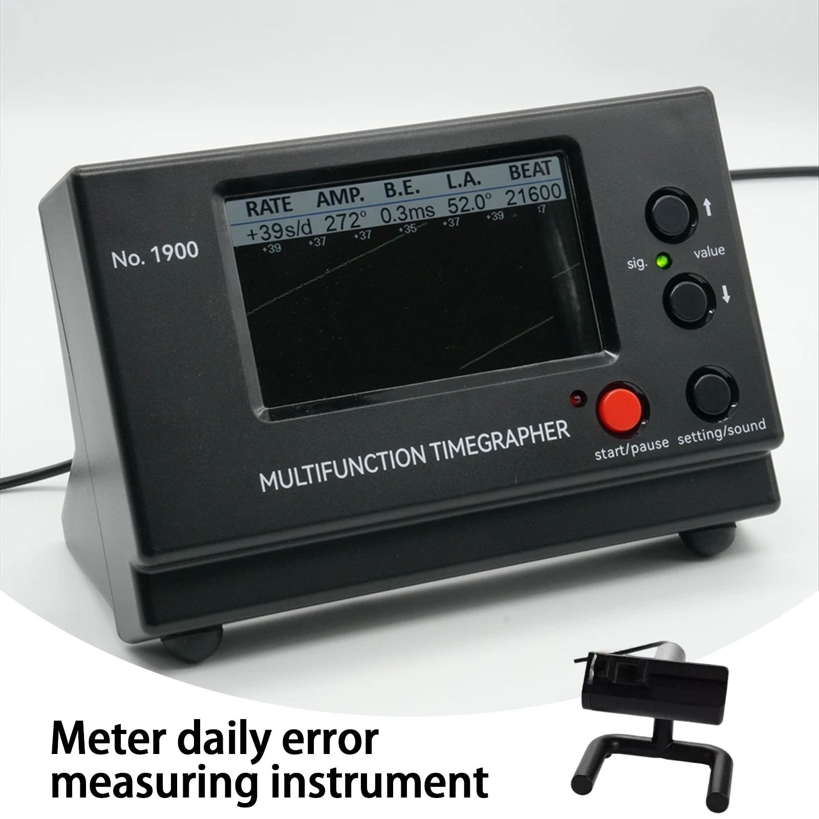 No.1900 Weishi Timegrapher Mechanical Watch Timing Machine Multifunction BlackX6