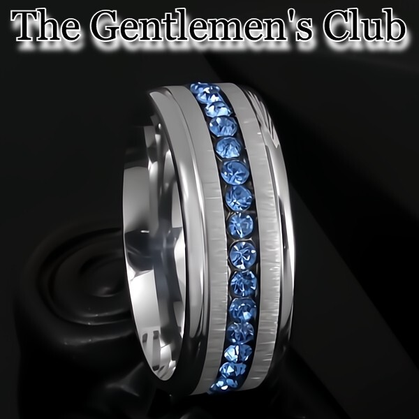 1.9K+ Sold THE GENTLEMEN’S CLUB, 8.0MM SKY BLUE 3A+ CZ TUNGSTEN RING SZ 9-12
