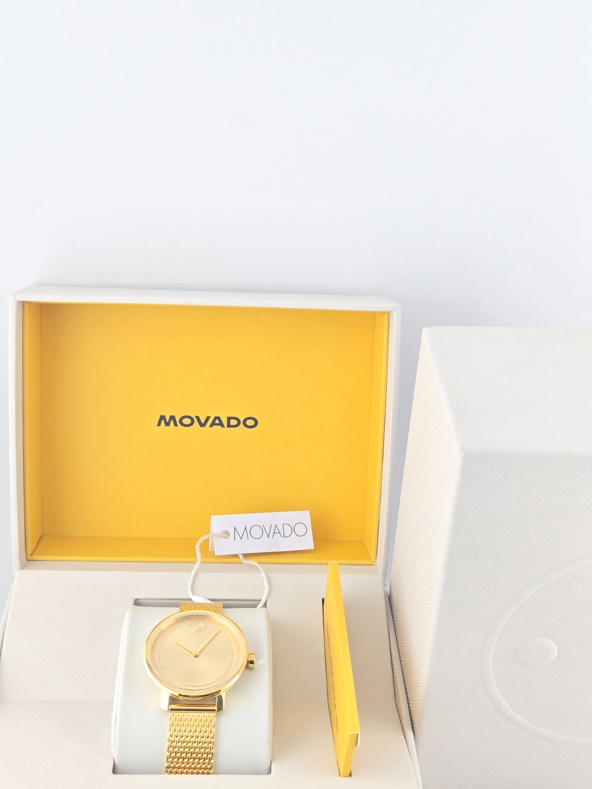 $595 MSRP | Movado Bold Women’s Gold Dial Stainless Steel Watch – 3600580