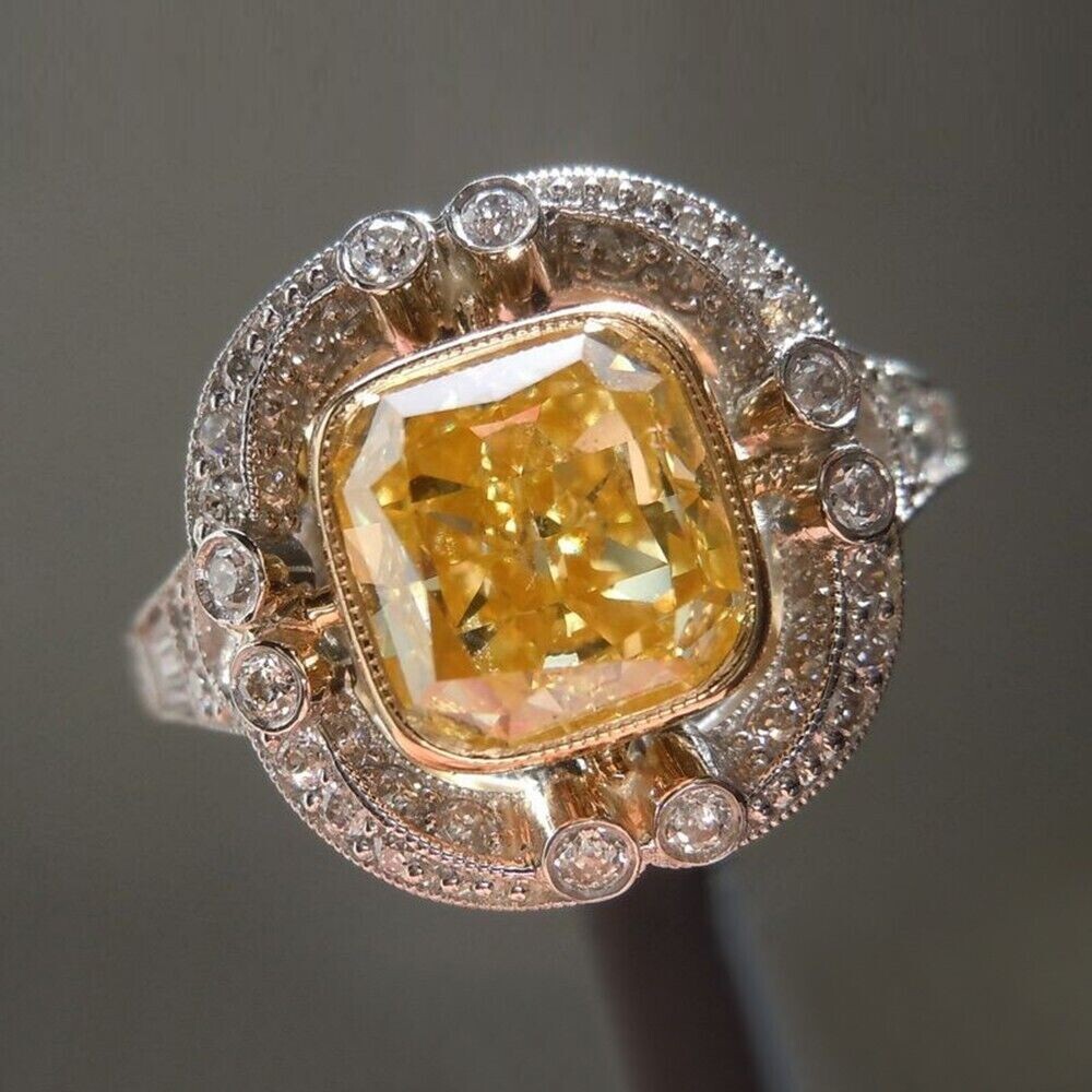 2.55 Ct CZ Royal Vintage Style Proposal Ring 925 Silver Plated Engagement Band