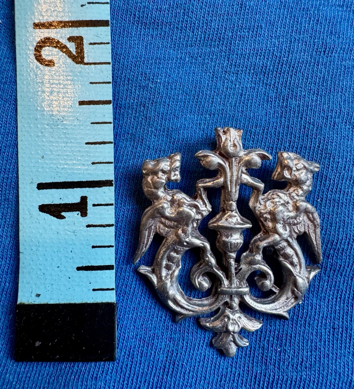 Vintage Cast Pewter Personal Coat of Arms pin/pendant