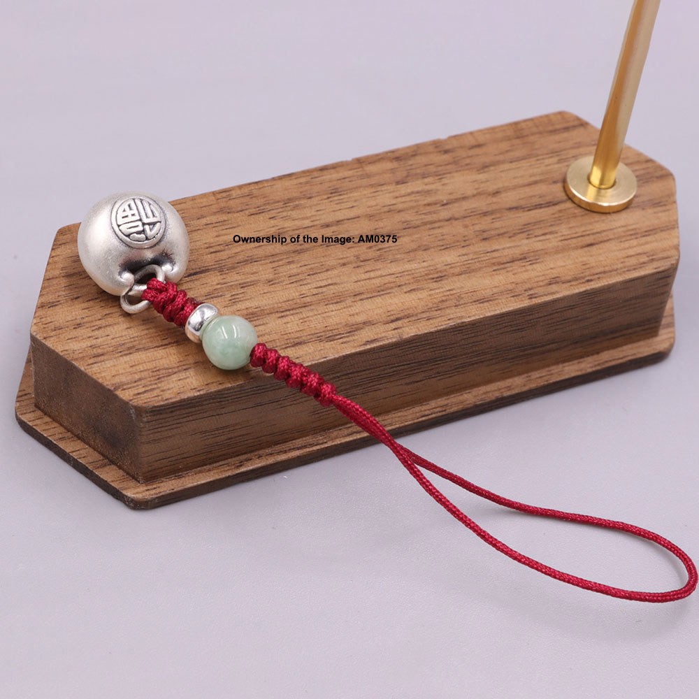 Real 999 Fine Silver Good Luck 福 Lock Handmade Charm Pendant 80mm L