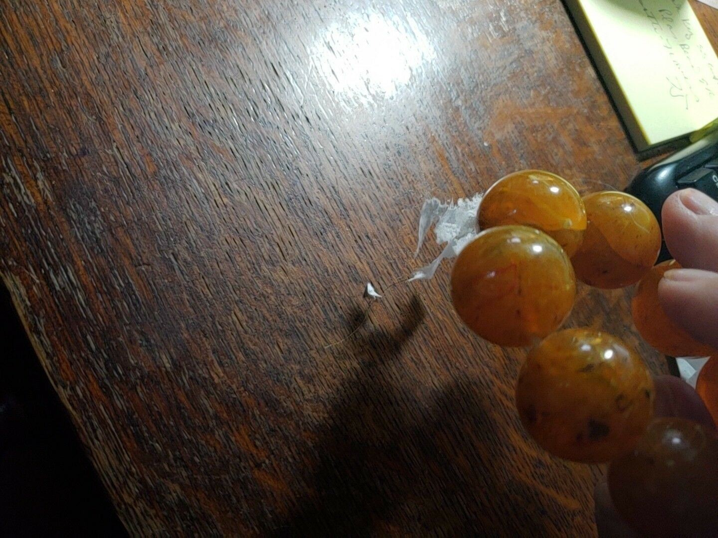 Vintage 17″ Big 24.7 mm Amber Bead Necklace 153 Grams Broken Clasp