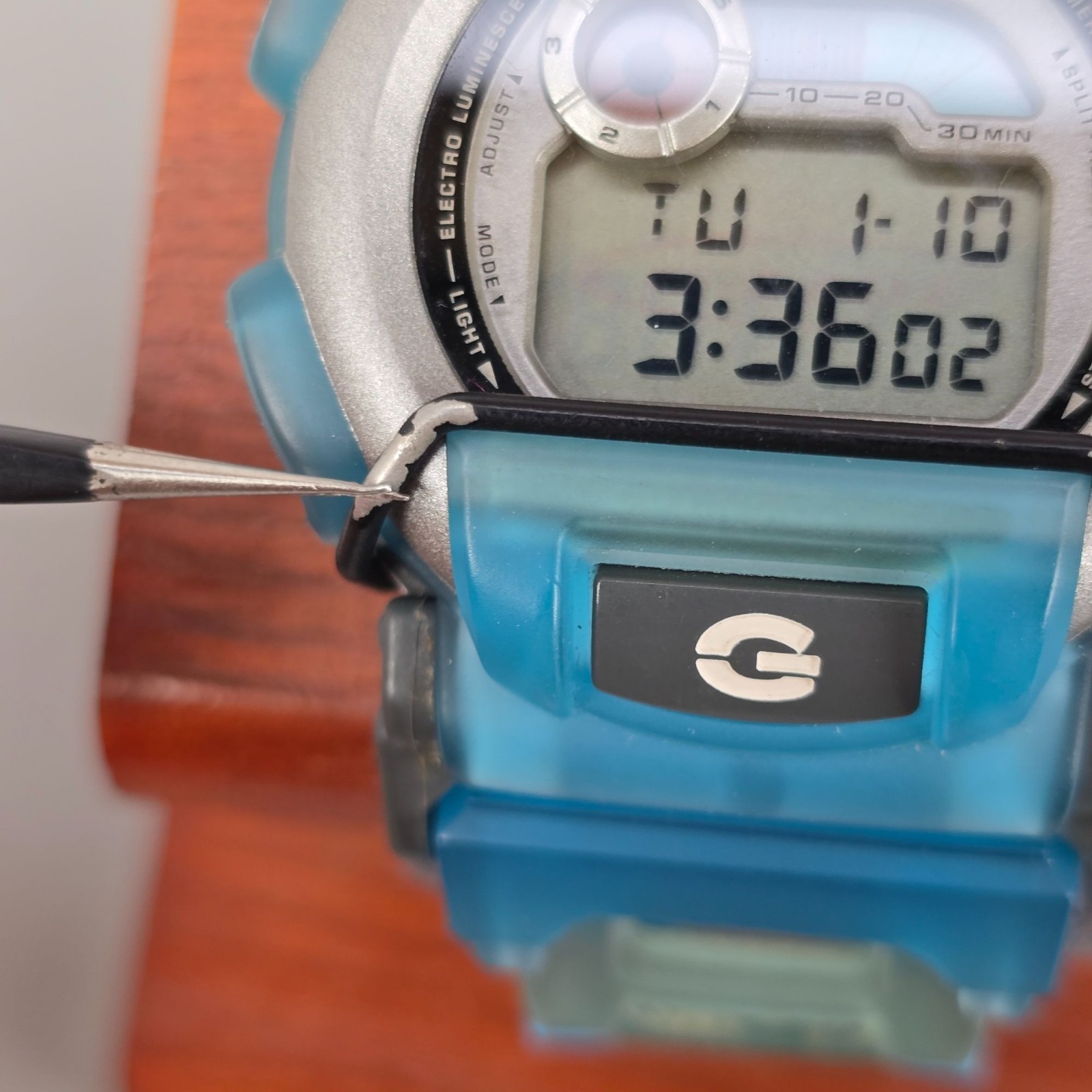 Casio G-Shock G-Lide Digital Blue Sport Chronograph Mens 200m Watch DW003 Rare
